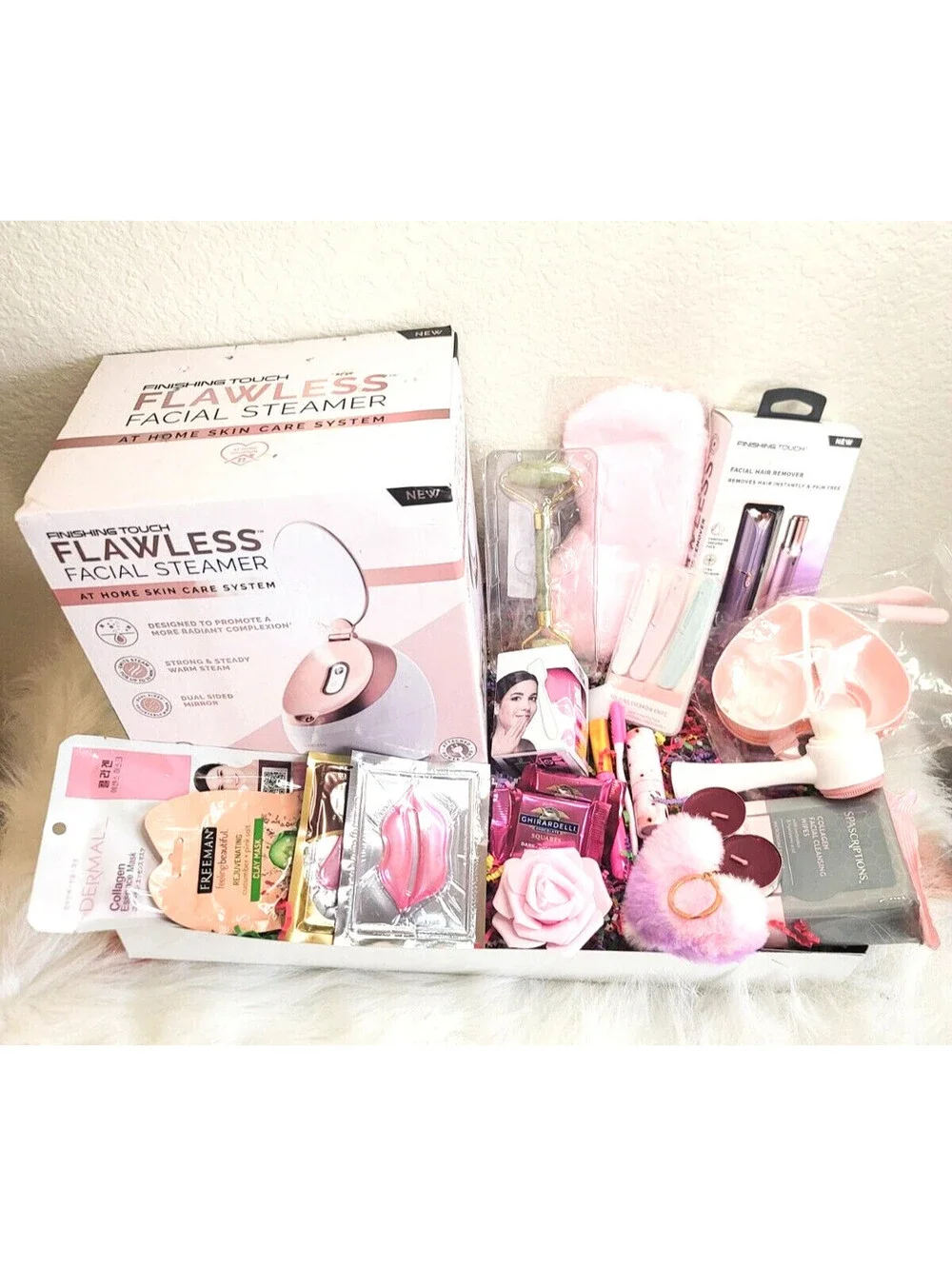 Women Selfcare Gift Box with Facial Steamer and Skincare Set